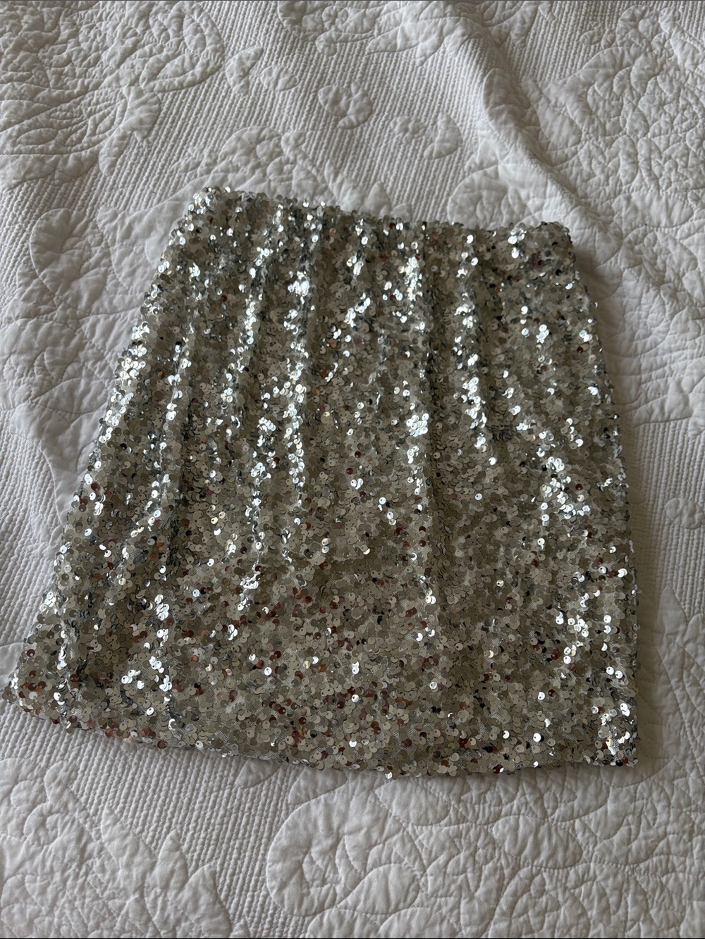 Simons Silver Sequin Mini Skirt